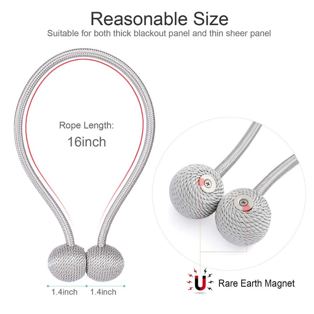 2 stuks Gordijn Gesp Magneet Bal Gordijn Vastzetmogelijkheden Terugloopsper Gesp Clips Gordijn Kerst Decoratieve Home Accessories