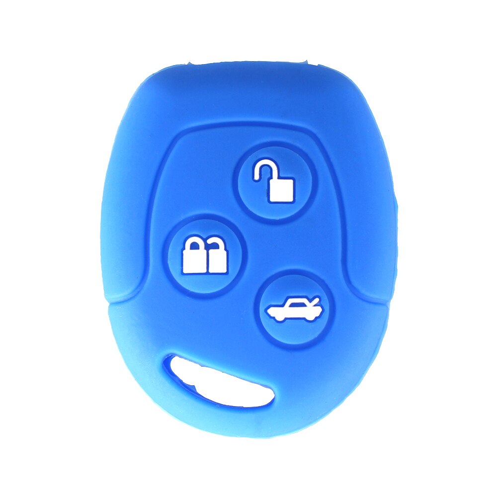 Keyyou 3 Knoppen Silicone Key Cover Voor Ford Mondeo Fiesta Focus C-MAX S-MAX Transit Ka Galaxy Afstandsbediening Houder Case Fob: Blauw