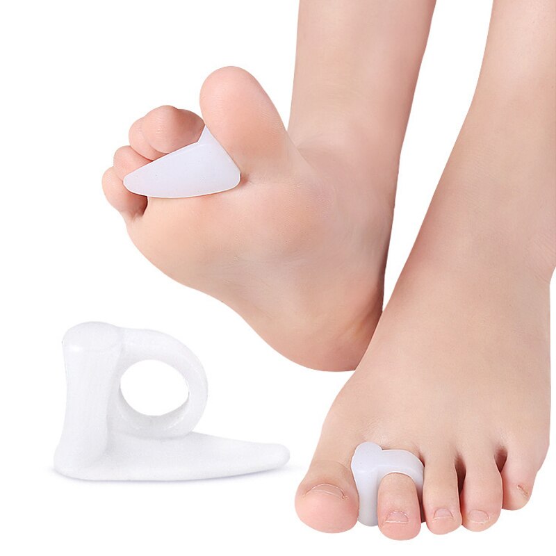2Stck groß Zehe Separator Knochen Korrektor Haarglätter Silikon Gel Fuß Finger Schutz Ballen Erzähler Füße Massagegerät Pedikübetreffend