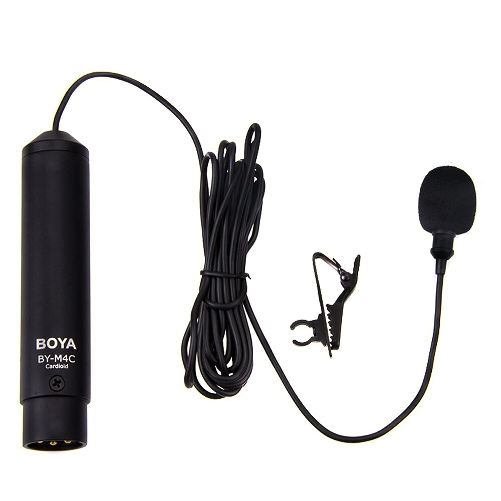 BOYA BY-M4C et M4OD Alimentation fantôme Clipsable Cardioïde XLR Micro Cravate Avec Fiche Cannon pour Caméra Caméscope ZOOM H4n H5 H6 TASCAM