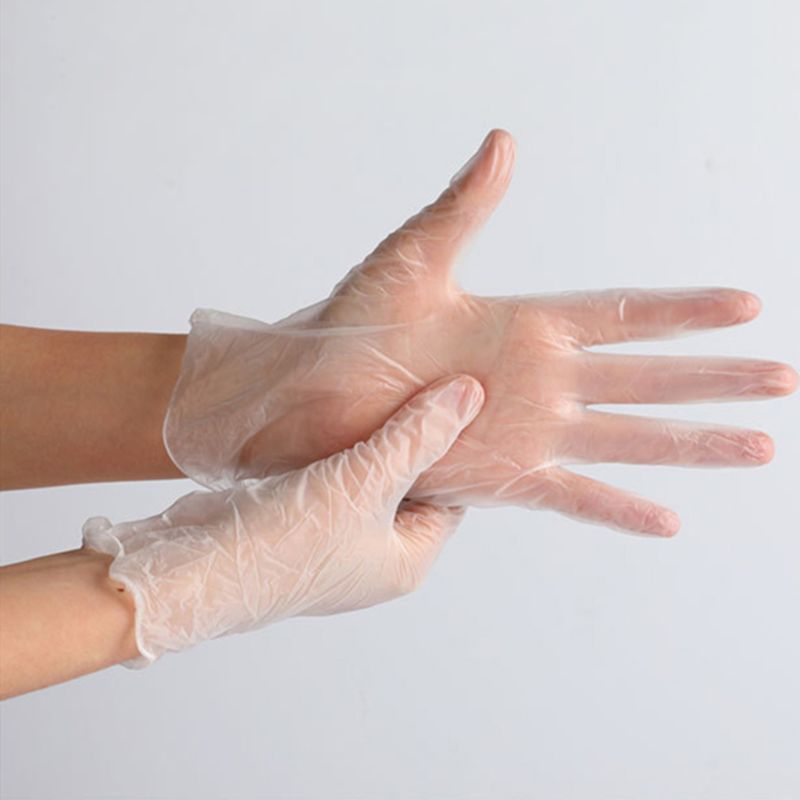 Caja de guantes de vinilo desechables, multifunción, transparentes, delgados, resistentes al agua, 19QF, 500 Uds.