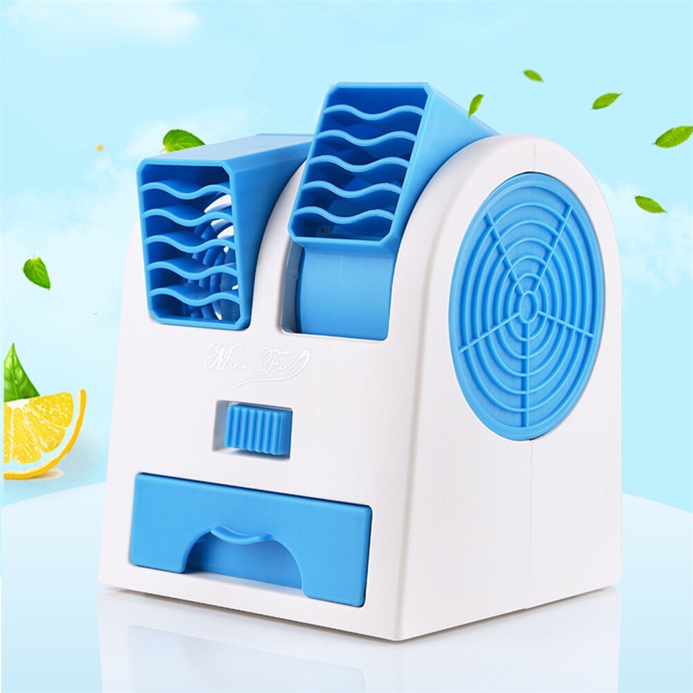 Mini ar condicionado 3 em 1, ventilador, umidificador e purificador, para casa, escritório, usb, portátil, silencioso: CÉU AZUL