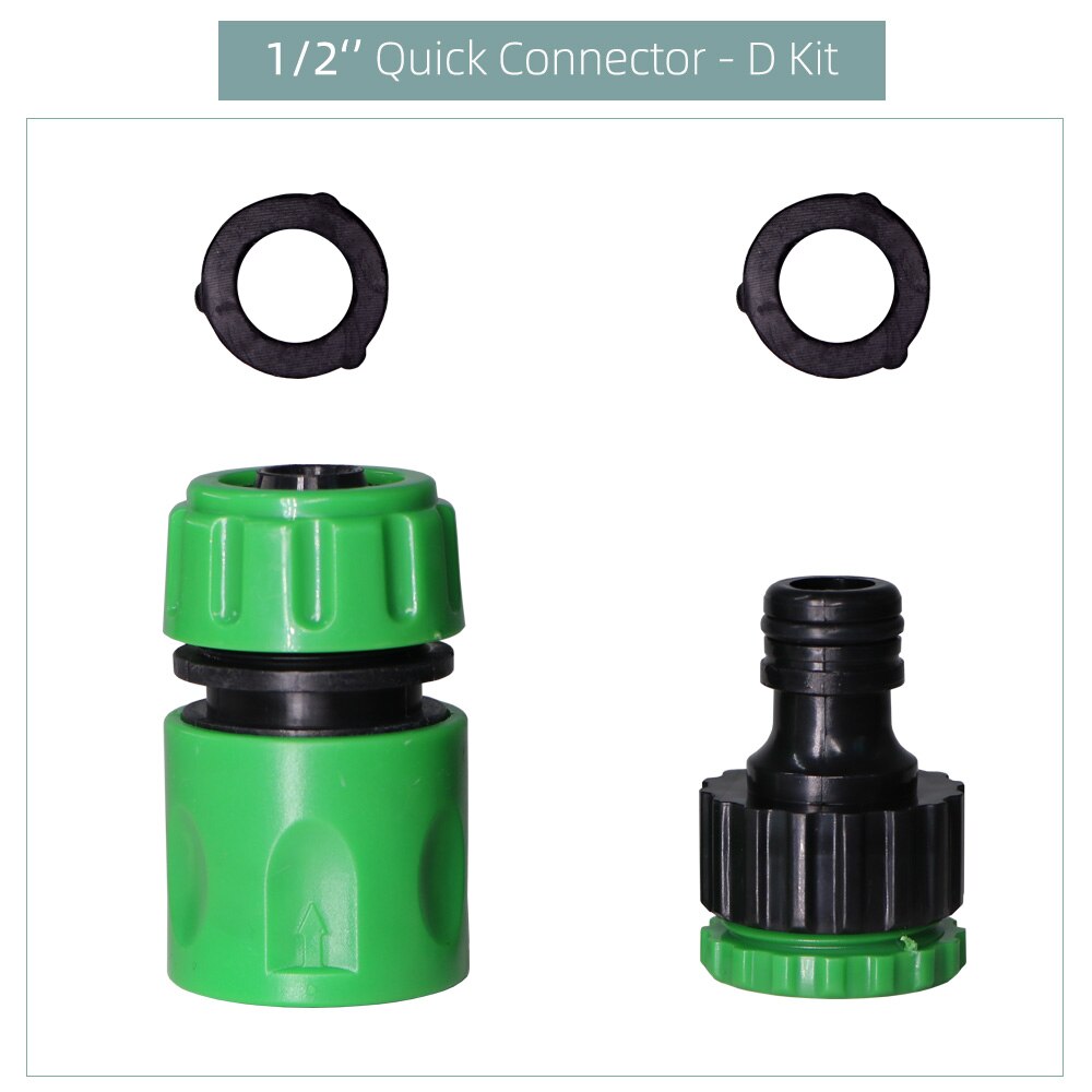 1/2'' Garden ABS Hose Watering Quick Connectors Kit Tubing Coupling Adapter Joint Extender Set for Irrigation Car Wash Fitting: D
