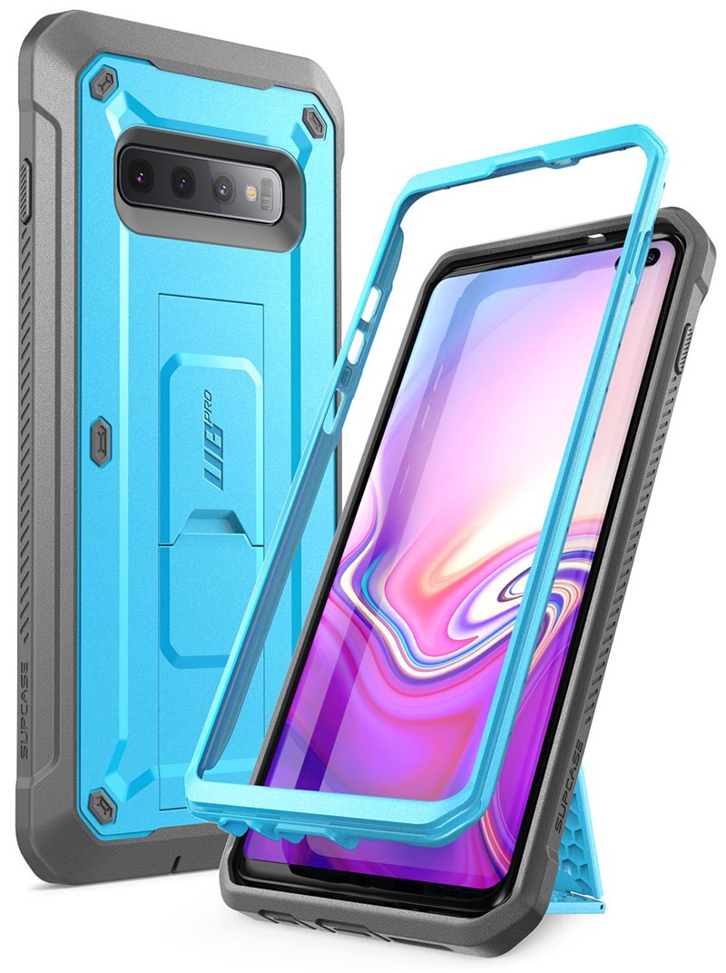 Supcase Voor Samsung Galaxy S10 Plus Case 6.4 "Ub Pro Full-Body Robuuste Holster Kickstand Cover Zonder Ingebouwde screen Protector: Blue