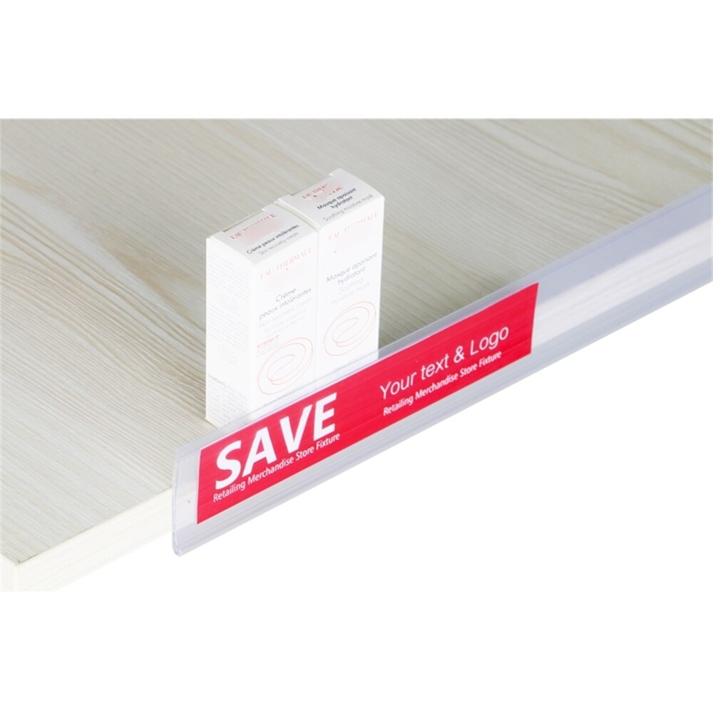 Self-adhesive Data Strip Label Holder, Tray Rack Shelf Display Clear Scanner Rail Price Tag Card Sign Frame Clip Talker
