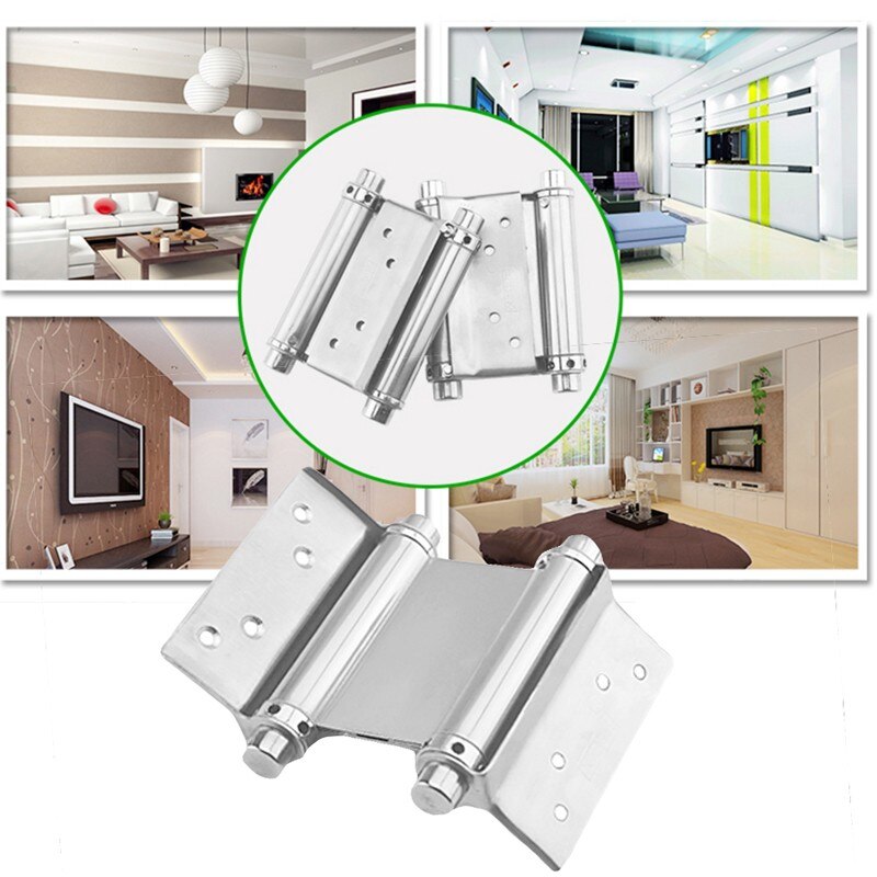 2Pcs 3 &quot;Rvs Inch Dubbelwerkende Lente Scharnier Saloon Cafe Deur Swing