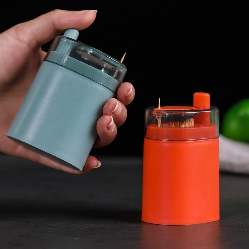 Automatic Pop-up Toothpick Box Holder Container Square Toothpick Dispenser Household Storage Container Touch Toothpick Holders