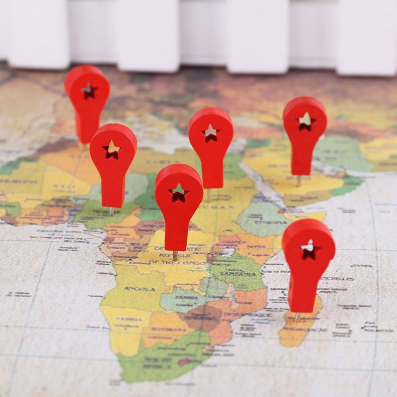 80 Uds marcadores de mapa de madera de dibujo de pared de fotos tachuelas de corcho de tablero chinchetas herramientas de pintura