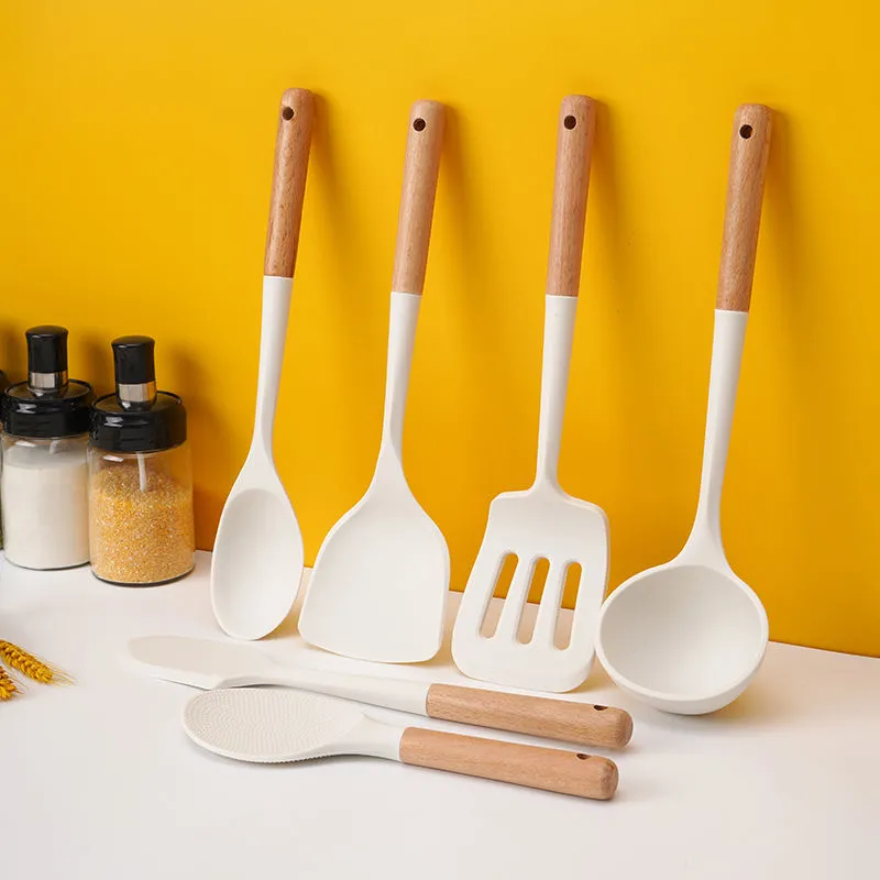 Silicone Utensil Kitchenware 1PC Non-stick Cooking Pot Cookware Spatula Egg Beaters Shovel Soup Spoon Kitchen Gadget Accessories