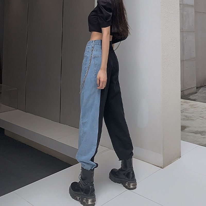 Taille haute femmes jean fendu vêtements large jambe jean été Vintage jean femme pantalons longs Cowboy femme vêtements de rue en vrac