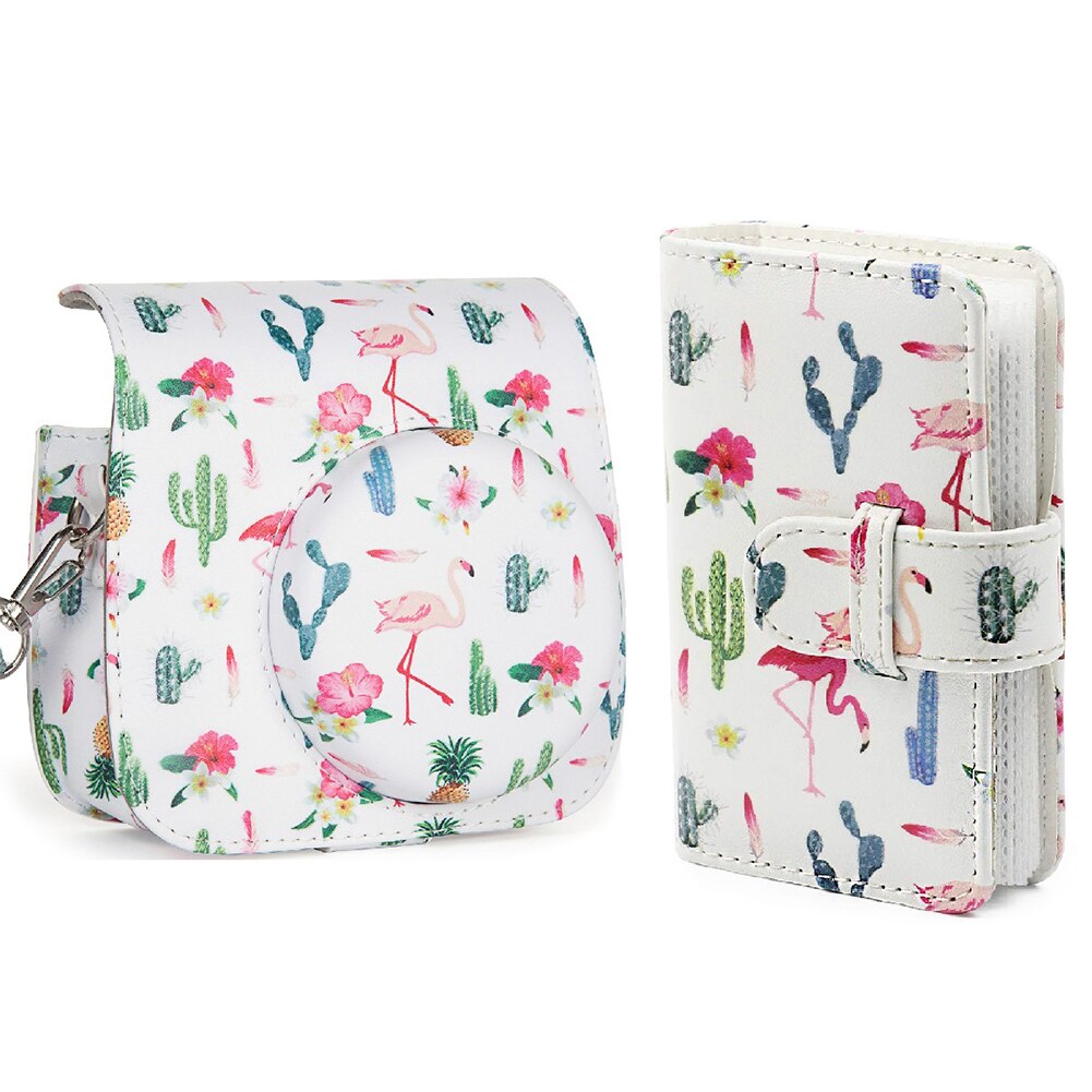 Housse En Cuir Synthétique Pour Fujifilm Instax Mini 11/9/8/8+ - Avec Bandoulière, Protection Anti-rayures, Design Marbre Blanc - 5