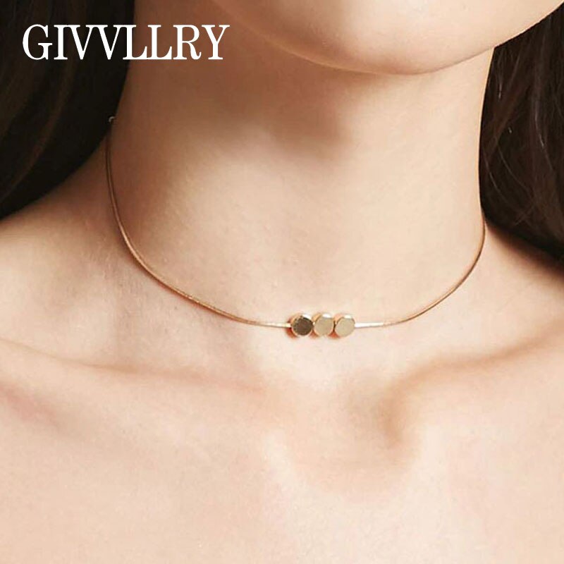 Eenvoudige Choker Kettingen Voor Vrouwen Trendy Gouden Ketting Collares Sieraden
