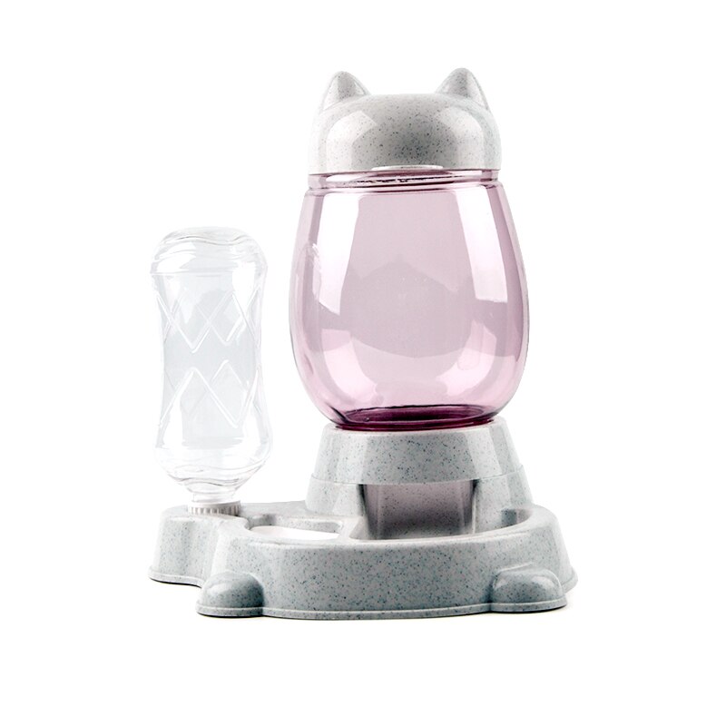 Alimentador automático para mascotas, tazón de beber para perros y gatos, alimentador de agua, dispensador de gran capacidad, 2,2 L: gray