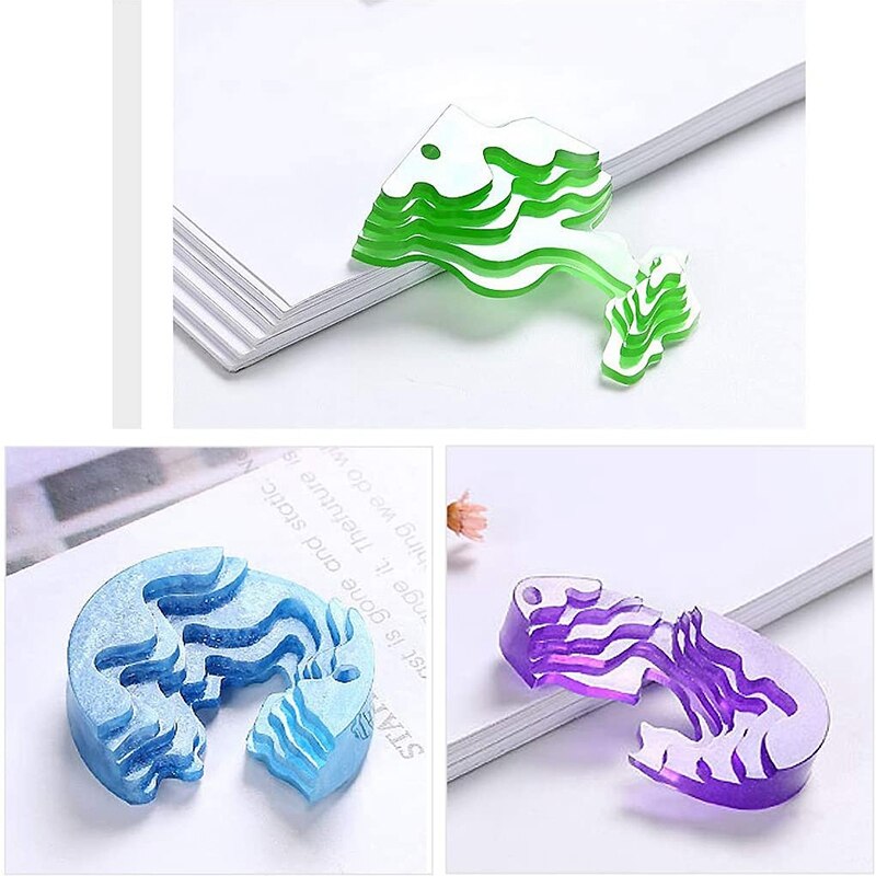 3 set di Isola di Stampo In Resina Epossidica Resina Gel di Silice Stampo Gioielli Della Muffa DIY di Stile Marine Artigianato Decorazione