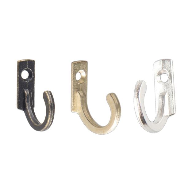 5/10/20PCS Single Prong Hook Mini Size Wall Mounted Retro Robe Cloth Hanger for Coats Hats Towels Keys