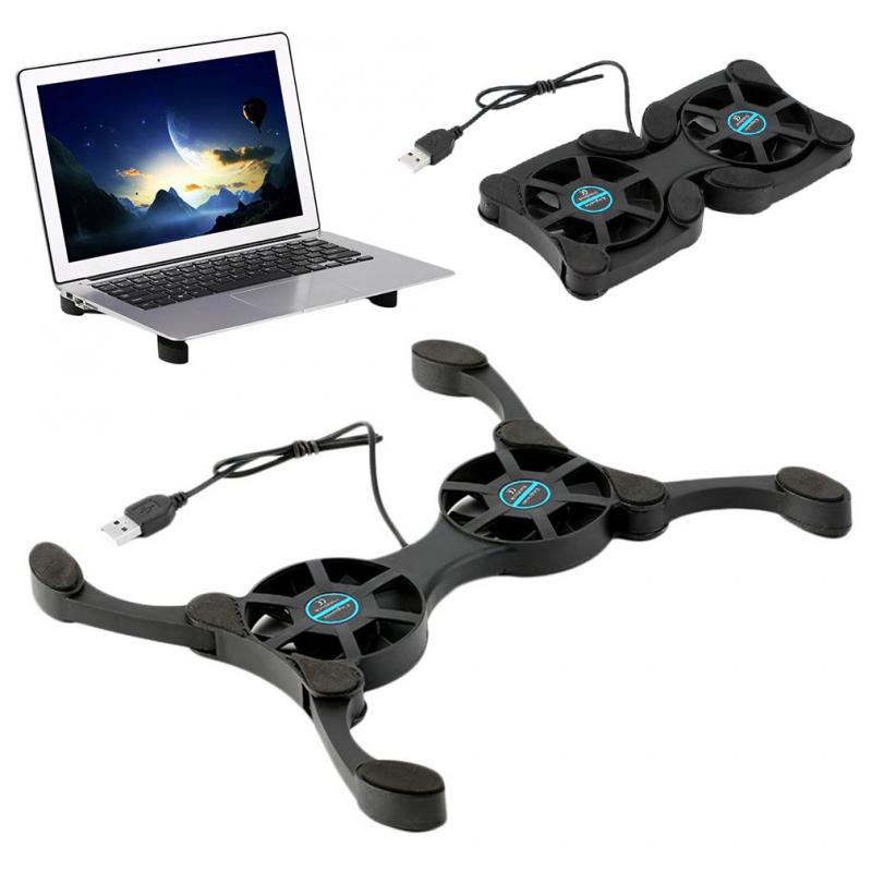 Foldable USB Laptop Cooling Pads Laptop Cooler With Double Cooling Fan Pad Stand Computer For 7-15 Inch Notebook Laptop