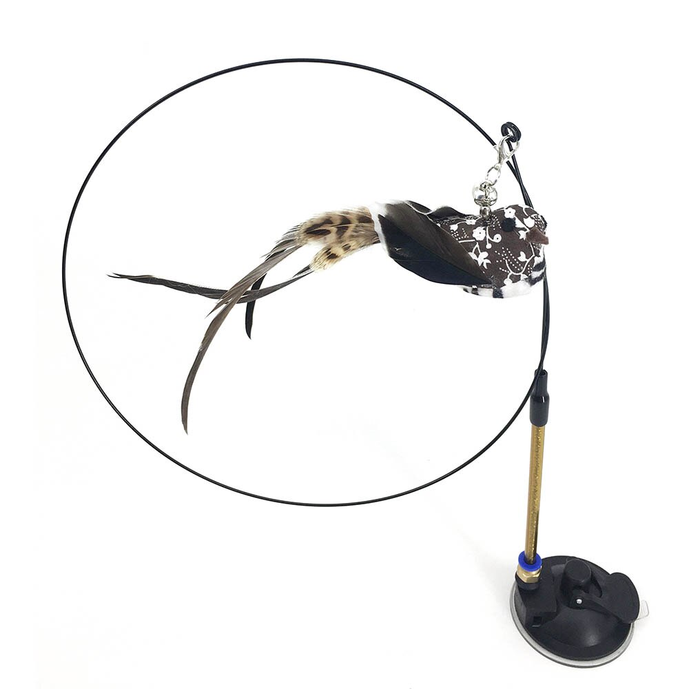 Simulatie Vogel Kat Speelgoed Interactieve Grappige Veer Vogel Met Bell Sucker Kat Stok Speelgoed Katje Spelen Teaser Wand Speelgoed Voor katten: C-sucker