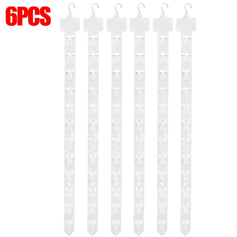Plastic Snack Hanging Strips Store Hang Snacks Display Hanger with Hooks Supermarket Shelf Shop Merchandising Clip Strip Hooks: light green