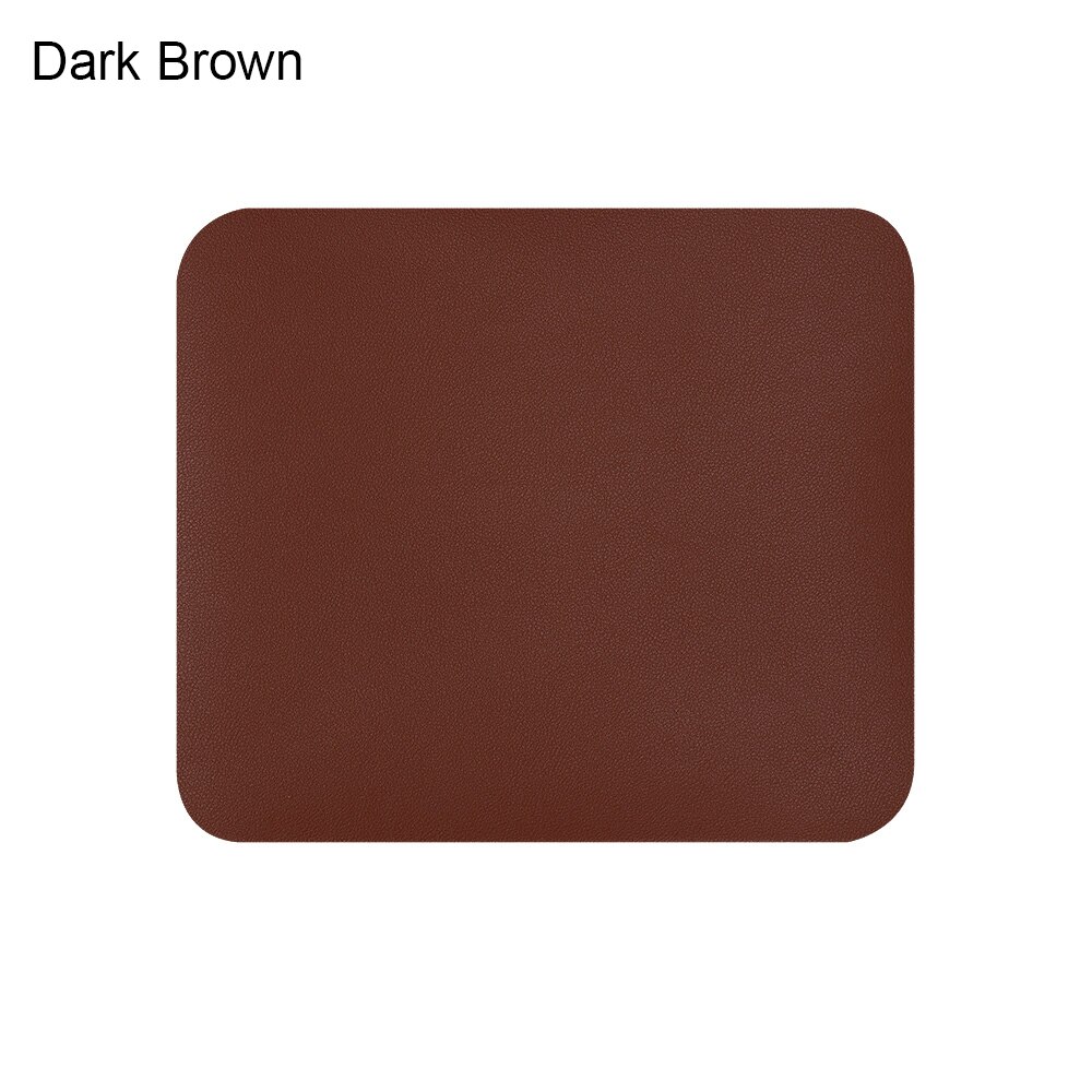 1pc Anti-slip Mouse Pad PU Leather Gaming Mice Mat Desk Cushion Comfortable Mouse Mat For Laptop PC MacBook Universal: dark brown