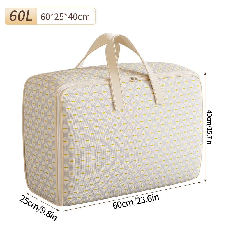 Klesoppbevaringspose med glidelås stor kapasitet sammenleggbar bagasjeflyttingspose med håndtak støvtett dyneoppbevaringspose: Lilla