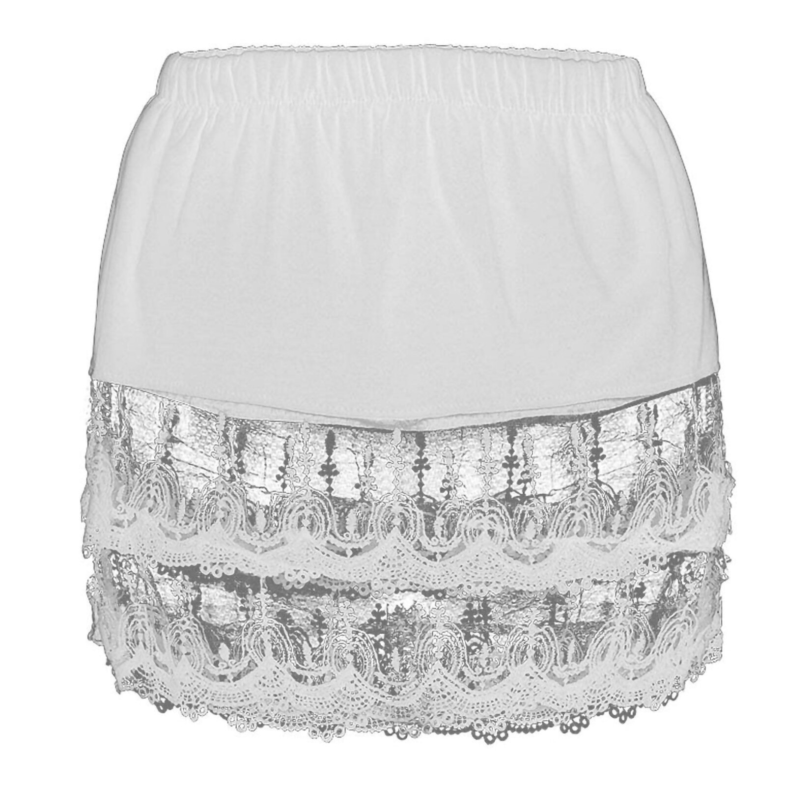 Plus Size Women's Layered Tiered Sheer Lace Trim Extender Half Slip Skirt Нижняя Юбка Женская Юбка Enaguas Jupon Femmes #YJ