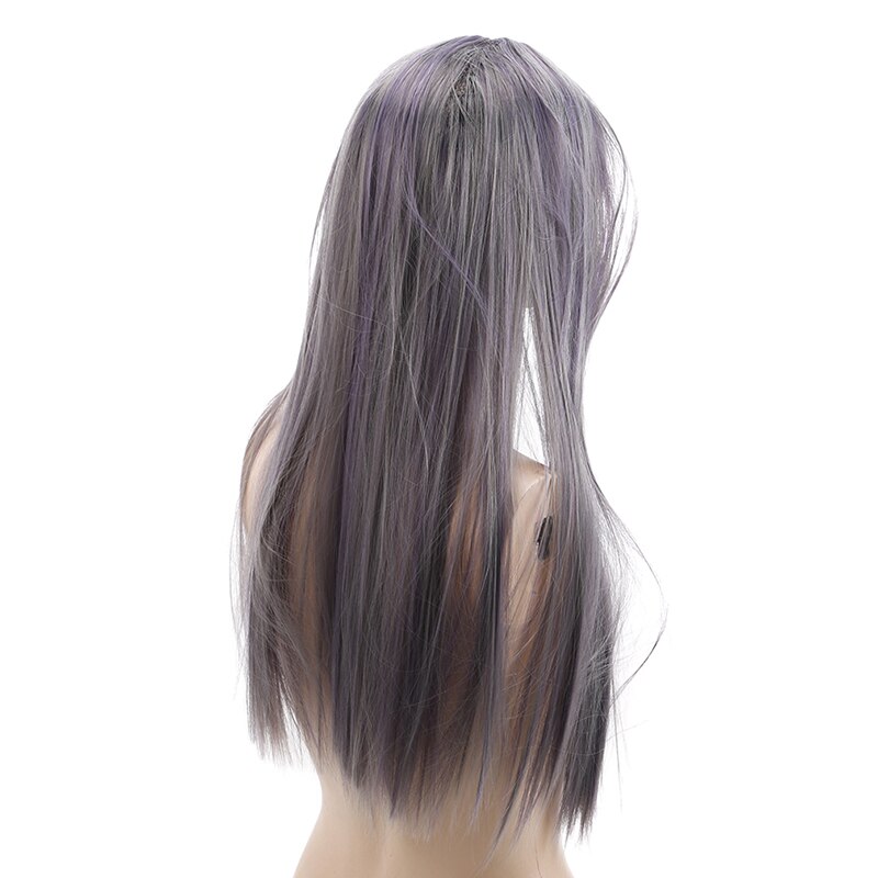 Synthetic Drawstring Ponytail Hairpieces Clip In Hair Extension For Women Bangs Hair Natural Long Straight Hair False Hair: Ash blue