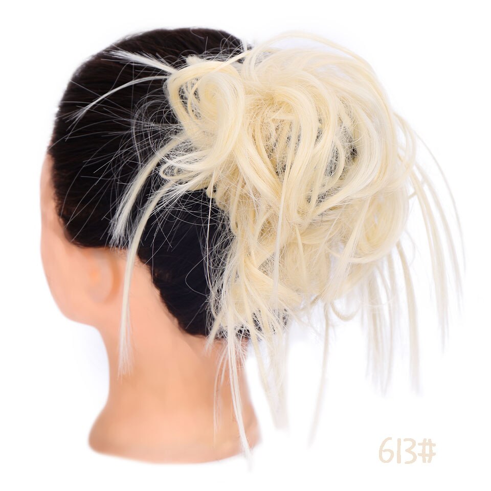 Shangke Synthetische Rommelig Chignons Messy Bun Paardenstaarten Weerstand Chouchou Wrap Haar Touw Rubber Band Hair Extensions Voor Vrouwen: Q17-613