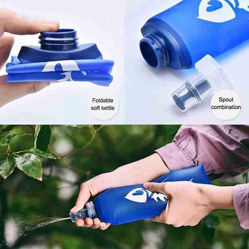 Sport Tpu Inklapbare Vouwen Zachte Fles Water Zak 500Ml Hydratatie Cup Water 250Ml Waterkoker Blaas Push Water Flessen
