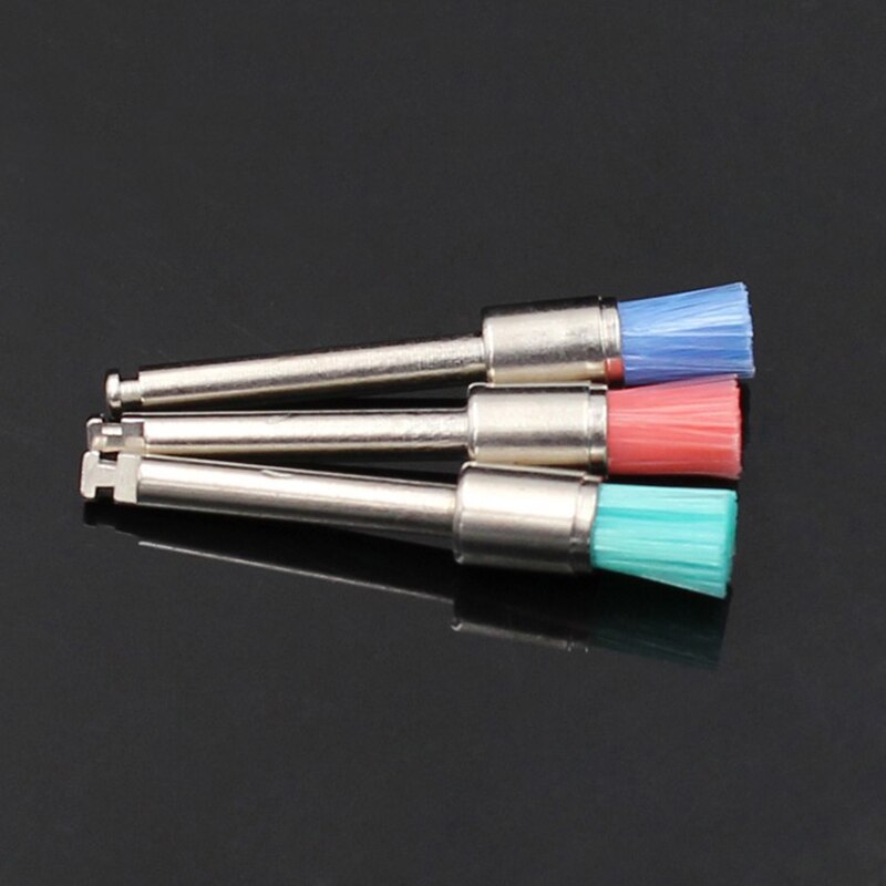 10 sztuk dentystyczny kolorowe polerka szczotka wskazał głowy nylon biały szczotka robić polerowania es dentysta szczotka robić polerowania dla kątnica