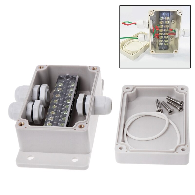 Abs Waterproof Junction Boxes Connection Outdoor Indoor Distribution Box Electrical Enclosure Case With Cable Glands Connector