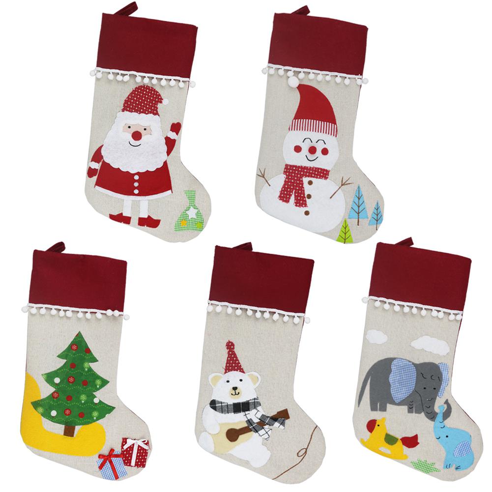 Jaar Kerst Kous Sack Xmas Candy Bag Opknoping Hanger Voor Xmas Tree Decoraties