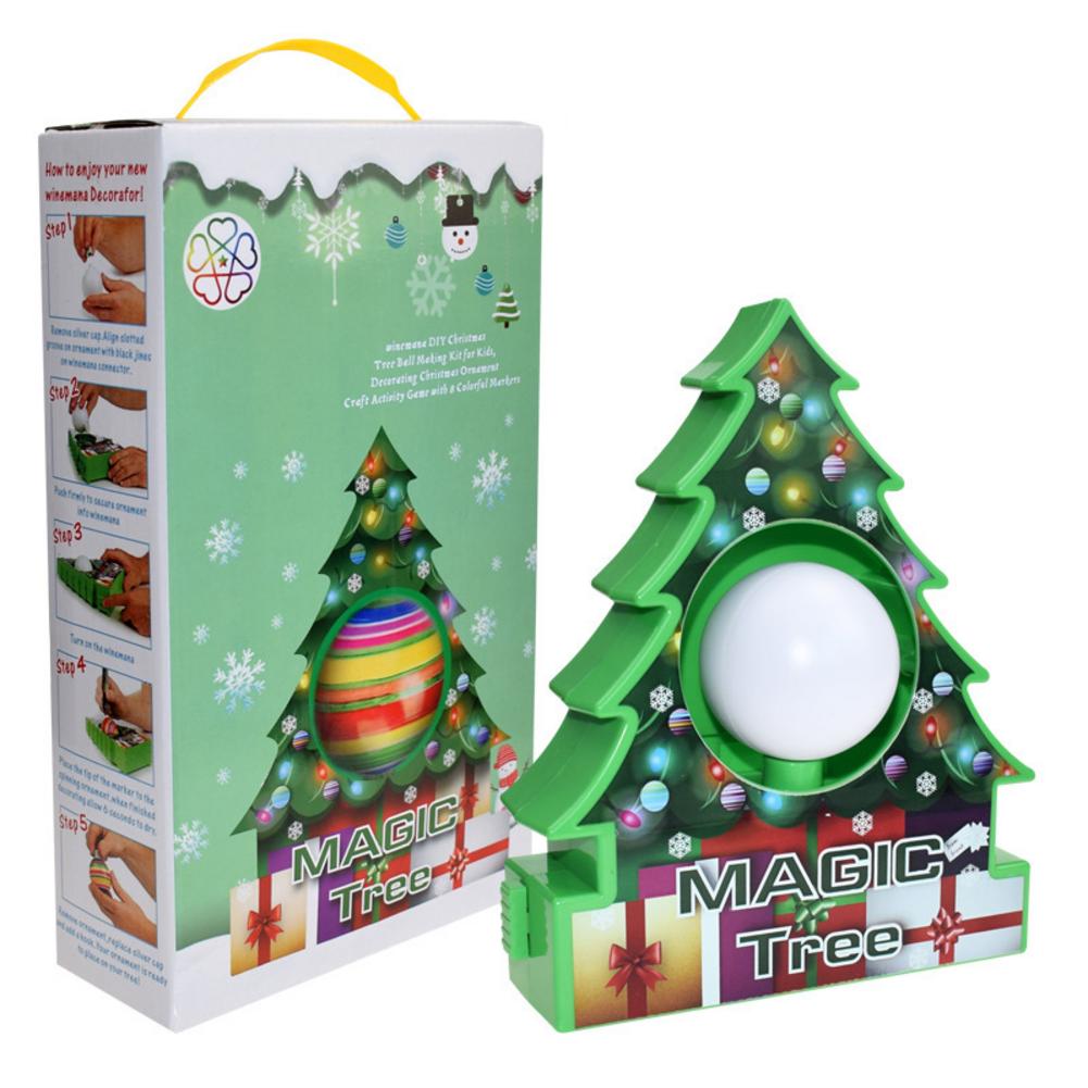 Newest Christmas Tree Painting Ball Christmas Magic Tree Jewelry DIY Christmas Ornaments Xmas Tree Decor Kit Painting Ball Toy