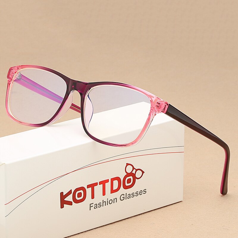 KOTTDO Classic Square Eye Glasses Frames for Women Vintage Computer Prescription Men Plastic Frame