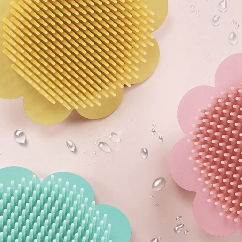 Cepillo de silicona para bebé, cepillo LIMPIADOR EXFOLIANTE para ducha, cuidado del baño, herramientas domésticas para masaje del cuero cabelludo