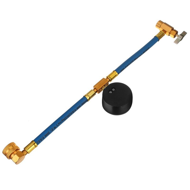 R134A Car Ac Refrigerant Charge Hose Kit Recharge Hose With Gauge,A/C 1/2 Recharge Measuring Kit Can Tap Air Conditioning Pressu