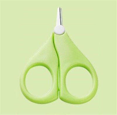 2Pcs/Lot Safety Nail Clippers Scissors Baby Care Cutter For Newborn Baby Daily Nail Shell Shear Manicure Tool Baby Nail Scissors: Green