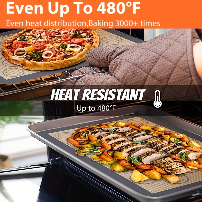 Siliconen bakmat voor oven, Macaron-siliconenmat met antiaanbaklaag voor bakken, herbruikbare hittebestendige bakmat van half vel