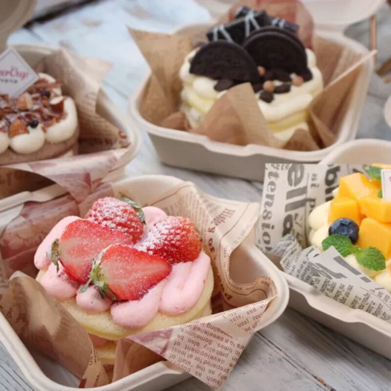 20 stk netto rød madkasse fest bryllup fødselsdag favor dessert papir æske lille kage engangs hvide emballage æsker