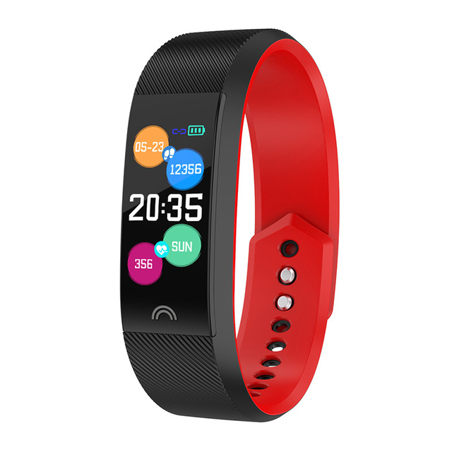 Ip68 waterdichte sporthorloges, stappenteller, bloeddrukmeter, zuurstofmeter, smartwatch, doos: Zwart