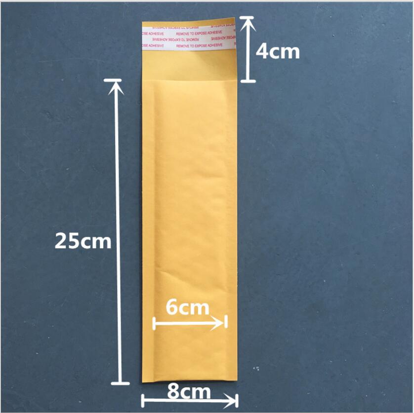 20pcs Super Long Courier Bag Golden Yellow Kraft Paper Bubble Envelope Packaging Rectangle Mailers Padded Envelope