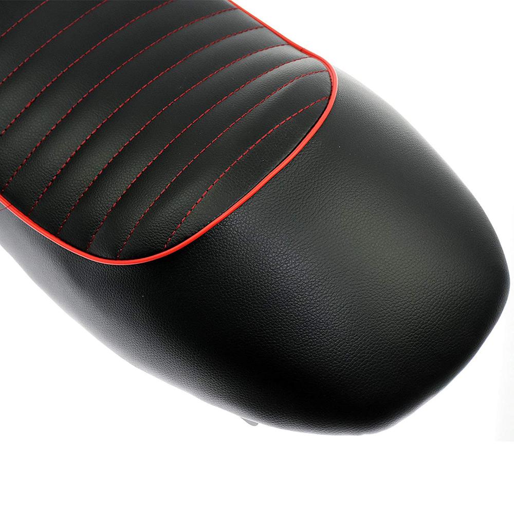 Asiento Universal Vintage para motocicleta, sillín Retro negro y rojo para Honda CB CG 125, Yamaha SR