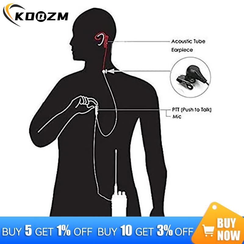 In-Ear ar ar Headphone, tubo acústico, segurança Bodyguard, fones de ouvido acústicos, rádio policial, segurança, 1pc