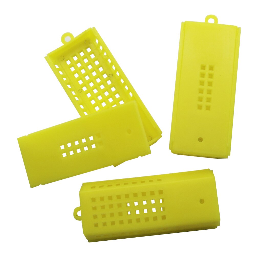 Jaulas de transporte para apicultura, sistema de cría de abejas alargadas, color amarillo, jaula de abejas reina, herramientas de 50 Uds.