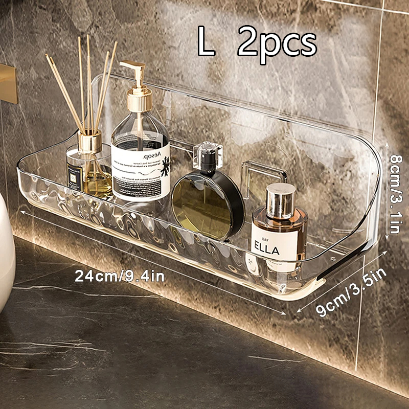 Bathroom Shelves Punch Free Wall-mounted Skin Care Products Storage Rack Toiletries Shelf Shampoo Holder Bathroom Accessories: Burgundy