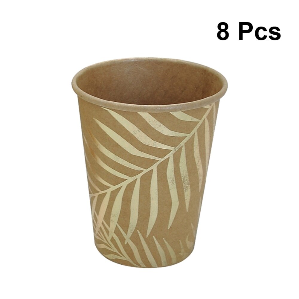 Tasse de papier de feuille de palmier jetable pratique de de tasse de papier de 8 pièces pour le magasin à la maison de partie