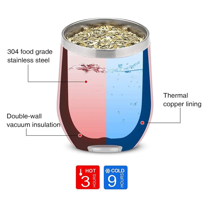 Yerba mate kalebass tekoppsset 12oz, dubbelväggiga rostfria kaffevattenkoppar med lock 2 bombillas sugrör sked och borste