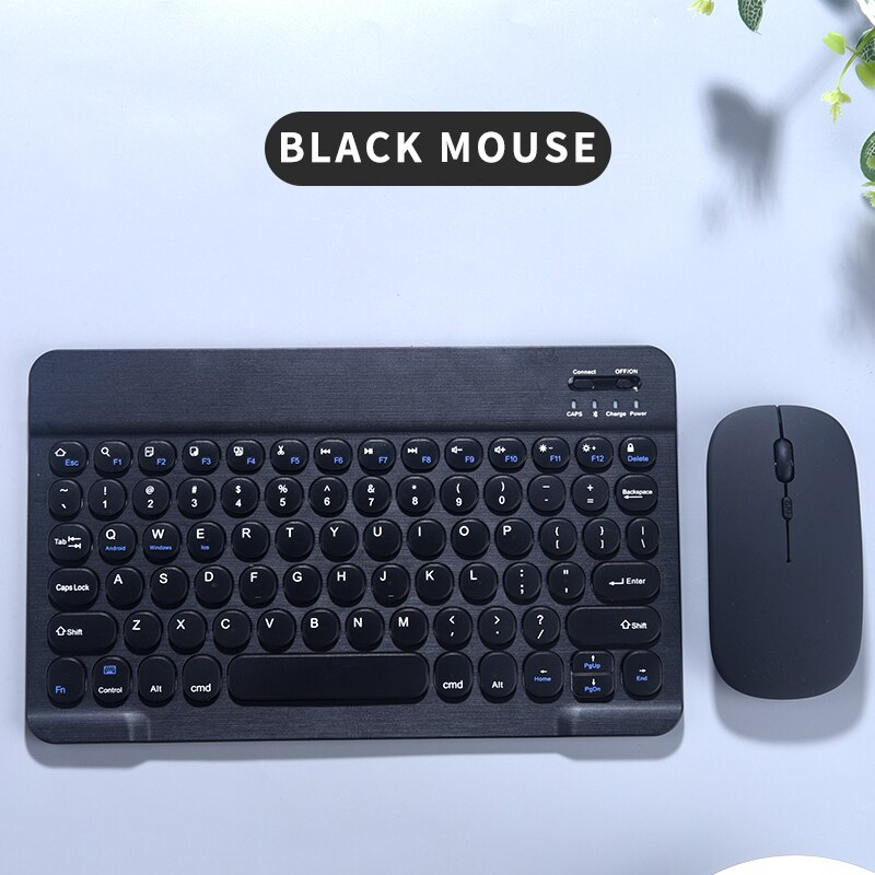 Para apple ipad huawei samsung xiaomi lenovo teclado universal rato combinação teclado mágico para tablet ios android windows pad: Black with mouse