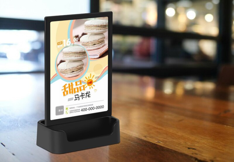 A4 T Shape Table Top Sign Holder 8.5 x 11 Display Stand Restaurants Menu Paper Card Holder Ad Frame: Black