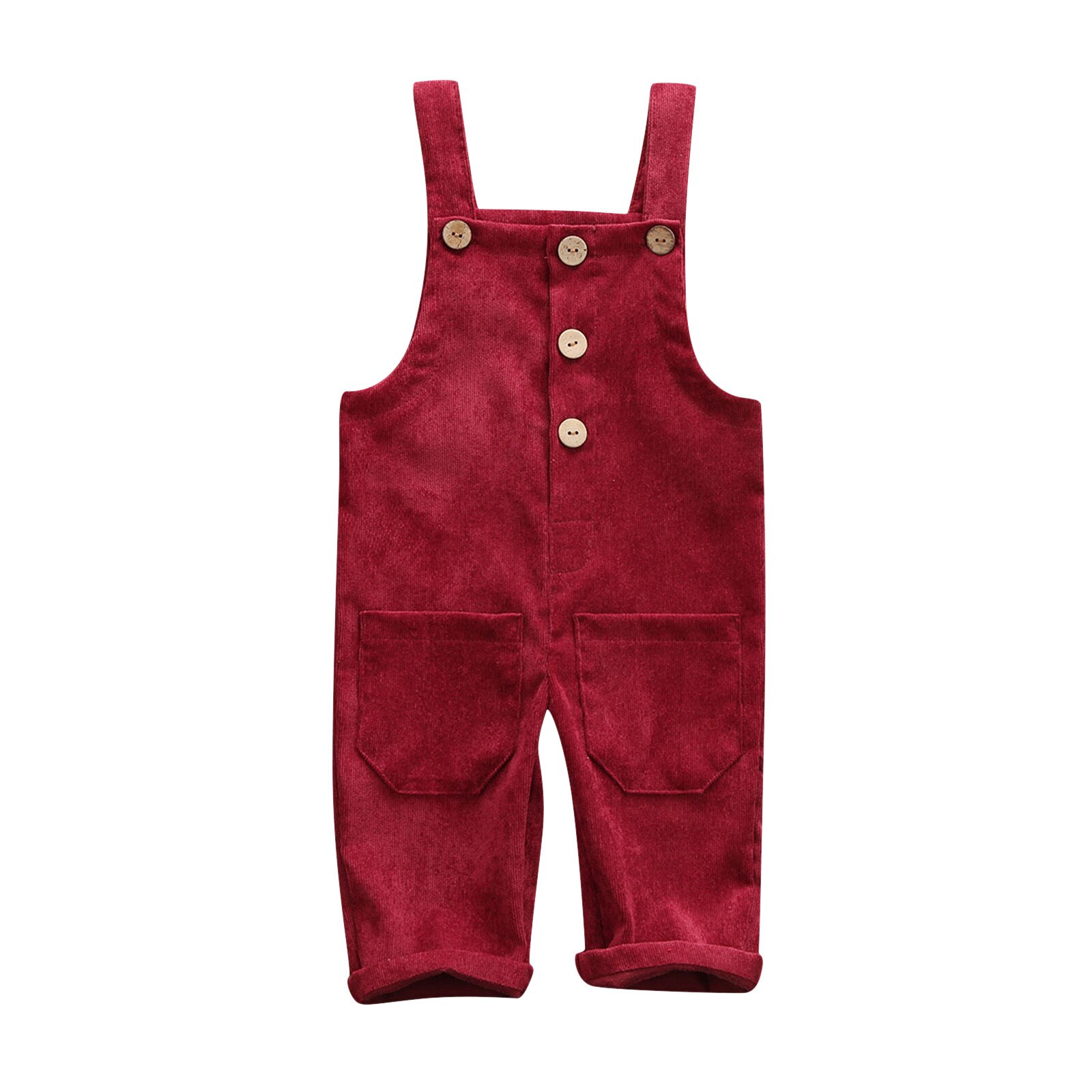 Toddler Kids Overalls Harem Pants Suspender Pants With Pockets Romper Baby Girl Boy Clothing Overalls Oc6: Wine / 6-12 Months