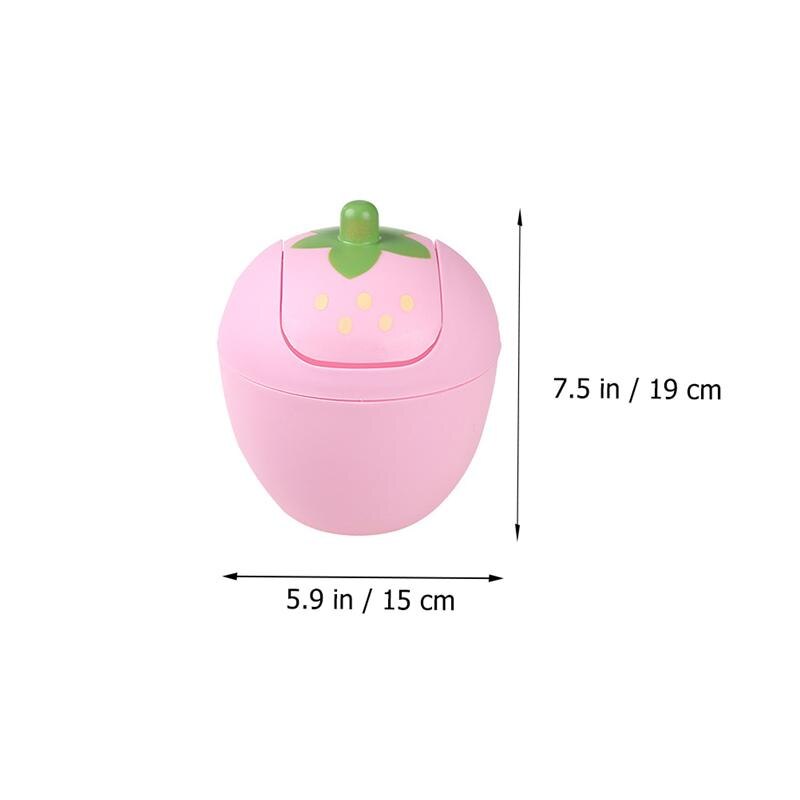 Countertop Plastic Swing Lid Mini Trash Can Trash Bin for Table Desk Car: Pink